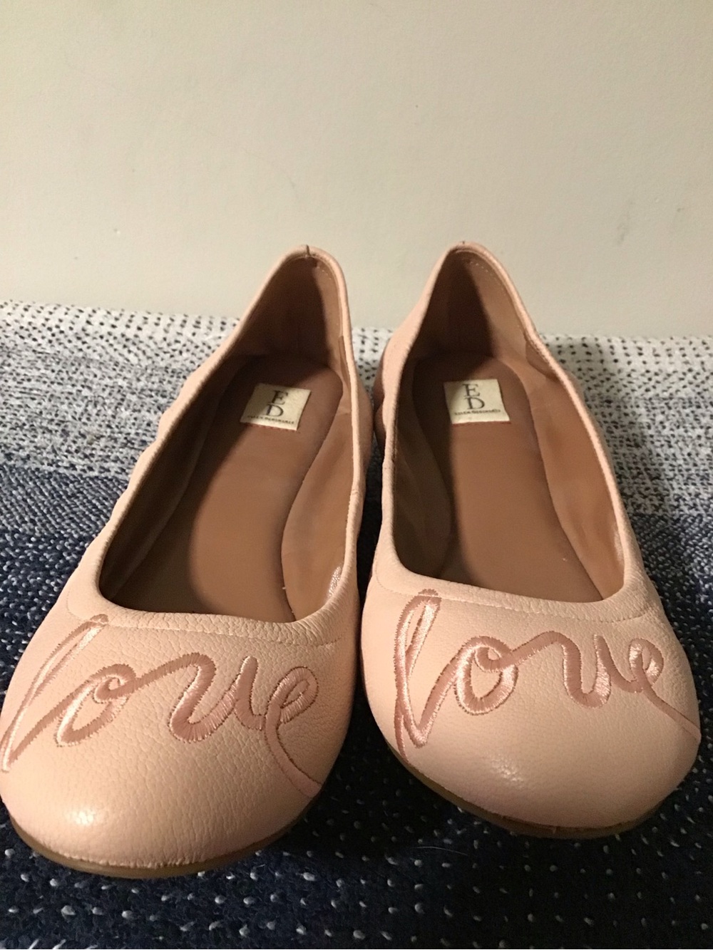 Ellen Degeneres Blush Pink 'love' Ballet Flats